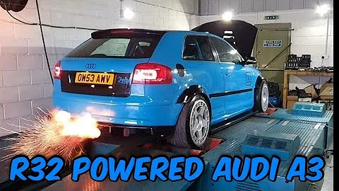AUDI QUATTRO AWSOME DYNO RUN  POPS - BANGS - FLAMES - OVERRUN / 3.2 vr6 golf R32 AUDI a3 3.2 2.8 VR6