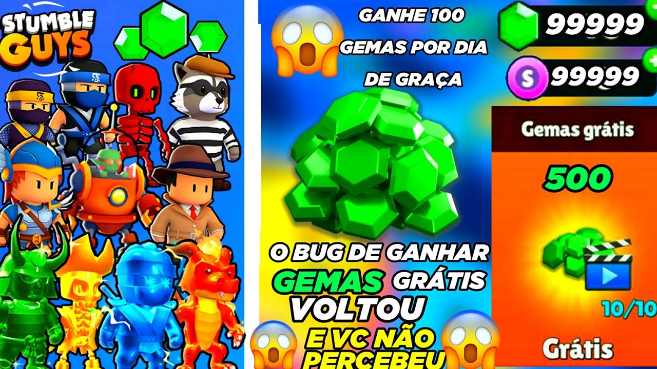 COMO GANHAR GEMAS INFINITAS GRÁTIS NO STUMBLE GUYS NO MINECRAFT