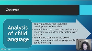 LS3DCL Child Language Development (Autumn term, Part 3)