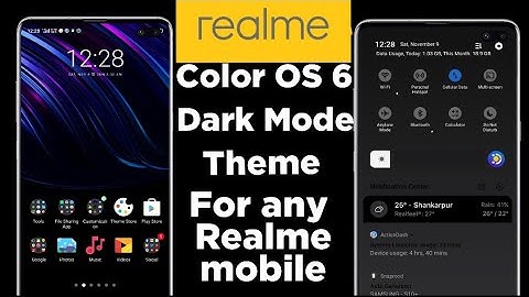 Dark theme for realme|Dark mode in color OS 6|Dark mode in any oppo Realme mobile.