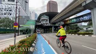 Cycling In Bicycle Lane In Kuala Lumpur City Center Part 1