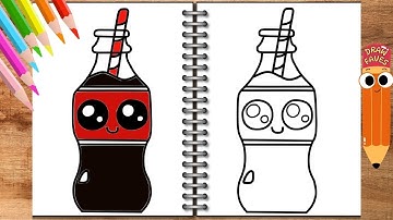 How to Draw a Cute Coca Cola Bottle Easy | Drawing for Kids Step By Step