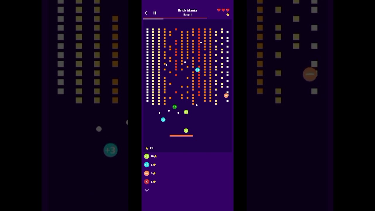 Crushing Level 1 in Brick Mania on Easy Mode