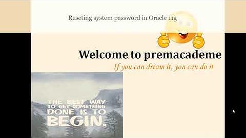 How to reset system password in Oracle 11g