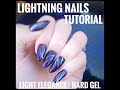 Lightning Nails. TUTORIAL. Light Elegance/ Hard Gel. Halloween nail art you can use all winter.