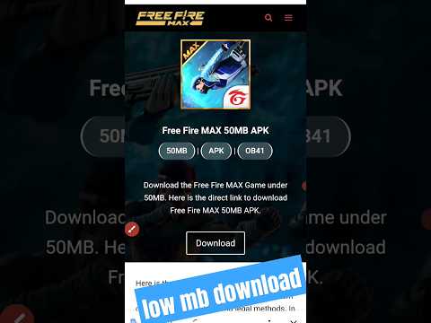 Free Fire Max 50 Mb Download How To Download Free Fire Max In 50 Mb 