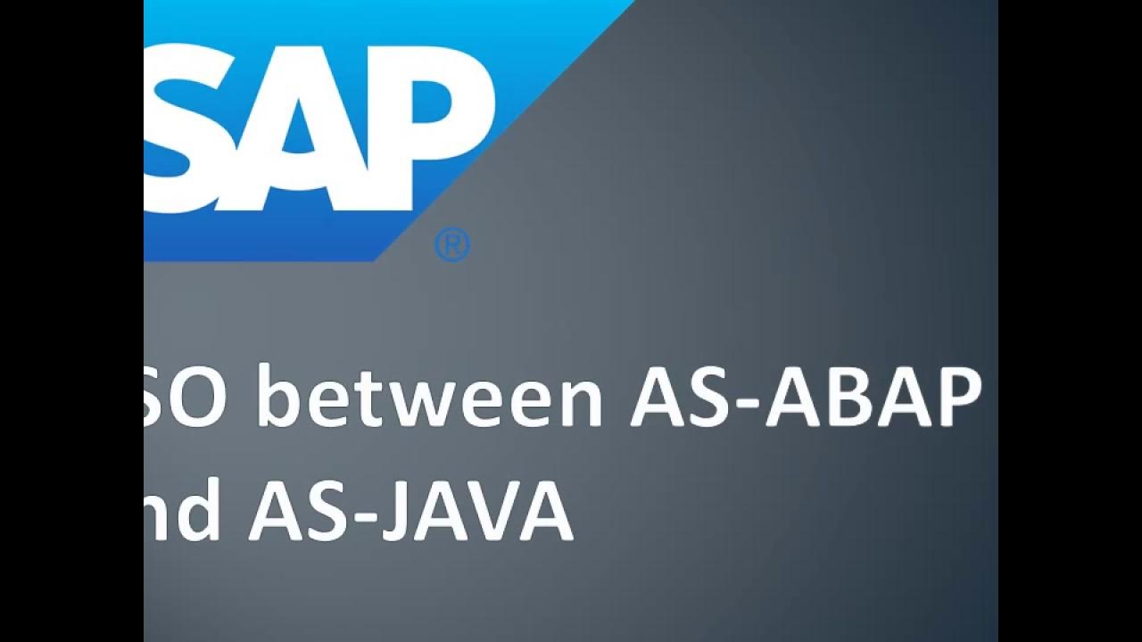 SAP SSO for AS ABAP and AS JAVA - YouTube