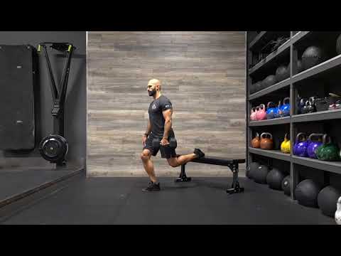 Single arm dumbbell rear foot elevated split squat - YouTube