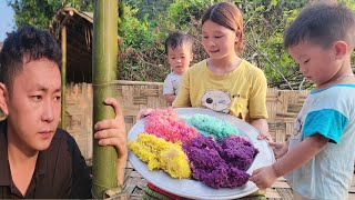 3 Days: Process of Making 7-Color Sticky Rice From Natural Leaves - Building a Single Mother Farm