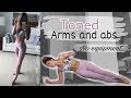 Toned Arms + Slim Waist Workout // NO Equipment at Home