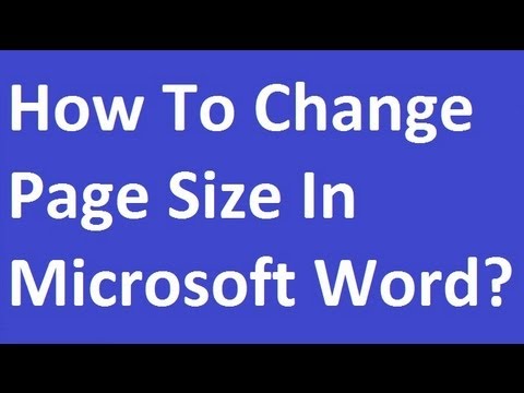 How To Change Page Size in MS Word?