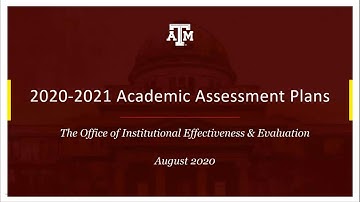 2020-2021 Academic Program Assessment Plans