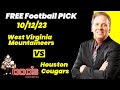 Free Football Pick West Virginia Mountaineers vs Houston Cougars , 10/12/2023 College Football