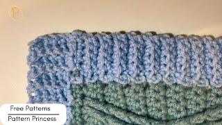 Super easy Back Loop Single Crochet Ribbed Border: Crochet Ribbed Blanket Border: Knit look