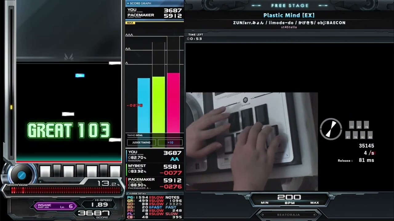 st4 Plastic Mind [EX] HARD CLEAR｜発狂BMS