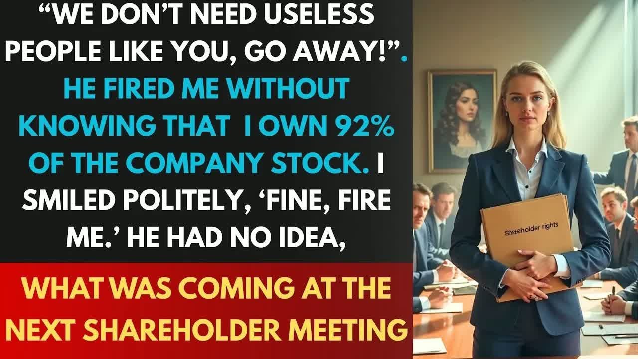 Boss Fired Me Not Knowing I Owned 92% Of The Company  He'll Shocked At The Next Shareholders Meeting