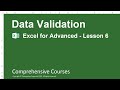 Data Validation - Excel for Advanced - Lesson 6