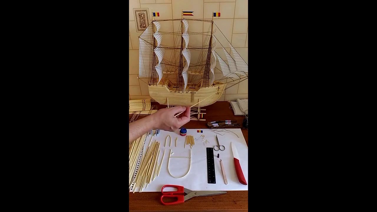 Handmade ship (video). Corabie lucrată manual (Clip video). Корабль зделан в ручную.