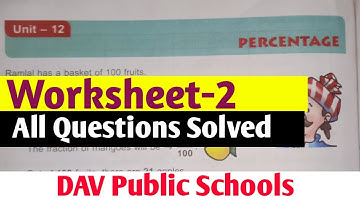 |DAV Class 5 Maths Chapter-12 Worksheet-2 Solution|Study With Deep|@CollectionOfStudy |