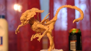 Xenomorph Alien Queen sculpture timelapse - part 6 - Cleaning before baking