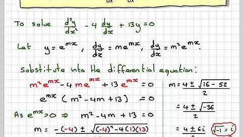 The general solution of a 2nd order de with auxiliary equation with complex roots 02