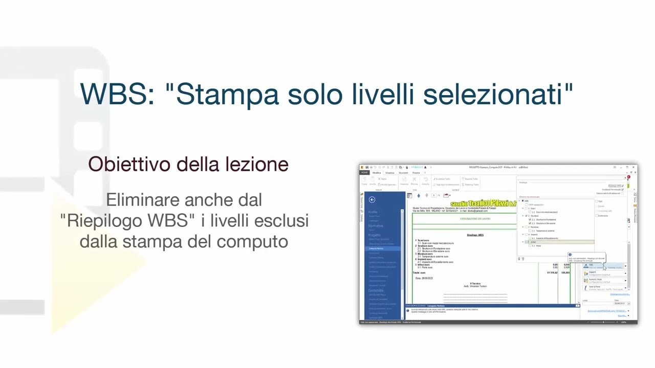 Tutorial PriMus - WBS: "Stampa solo livelli selezionati" - ACCA software