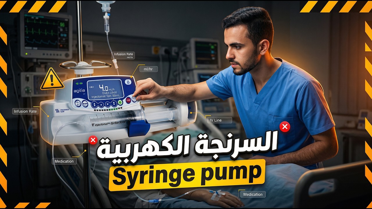 أجهزة وأدوات طبية | (4) إزاي تشغل وتتعامل مع الـ (Syringe pump) السرنجة الكهربية ماركة (Agilia)..؟
