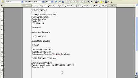 Como fazer um currículo no Libre Office?