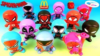 2018 Mcdonalds Spiderman Happy Meal Toys Spider-Man Into The Spider-Verse Movie Kid Full Set 6 World