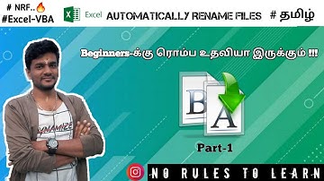 Auto Rename files Via vba /EXCEL-VBA/EXCEL-MACRO/ Part-1 /NRF....🔥