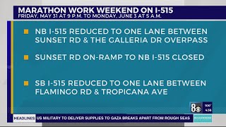 Ndot Announces 'Marathon Work Weekend' Resulting In Freeway Closures In East Las Vegas Valley