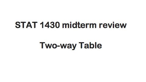 STAT 1430 midterm review - Two-way Table