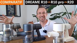 COMPARATIF des nouveaux Dreame R10, R10 Pro et R20