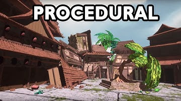 Procedural Textures - stylized fantasy village - Blender