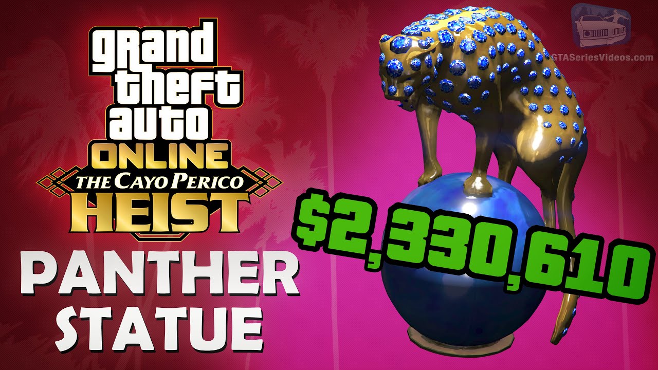 gta online the cayo perico heist panther statue 2 330 610 payout solo youtube