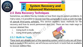 Data Recovery Techniques | (Ch 2, Lec 5) - Class 10 Computer Science