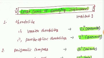 LEAST COUNT OF SURVEYING INSTRUMENT|| USEFUL: UKSSSCJE , UKPSCJE , STATEJE