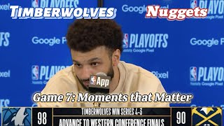 Postgame Moments that Matter - Game 7 - Nuggets vs. Timberwolves