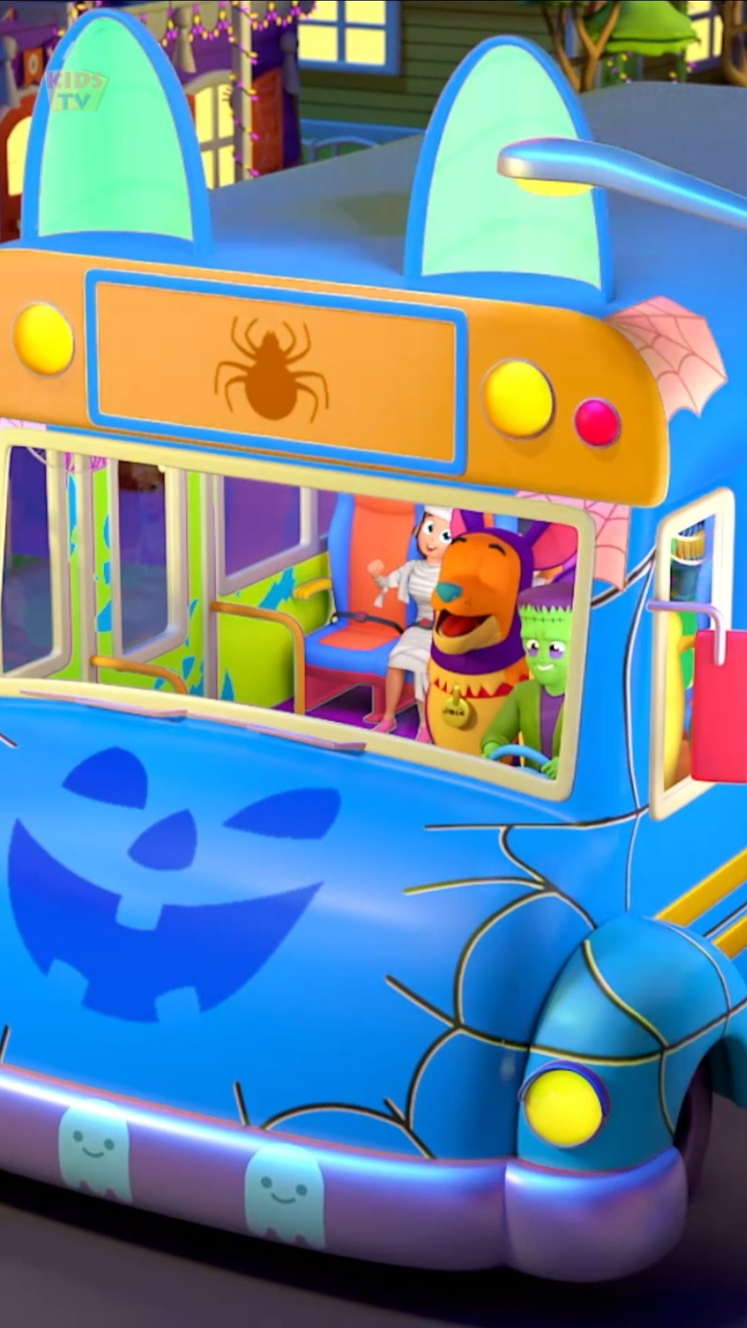 Wheels on the Bus Halloween Song #music #viral #ytshorts #trending #cartoon #shorts #happyhalloween
