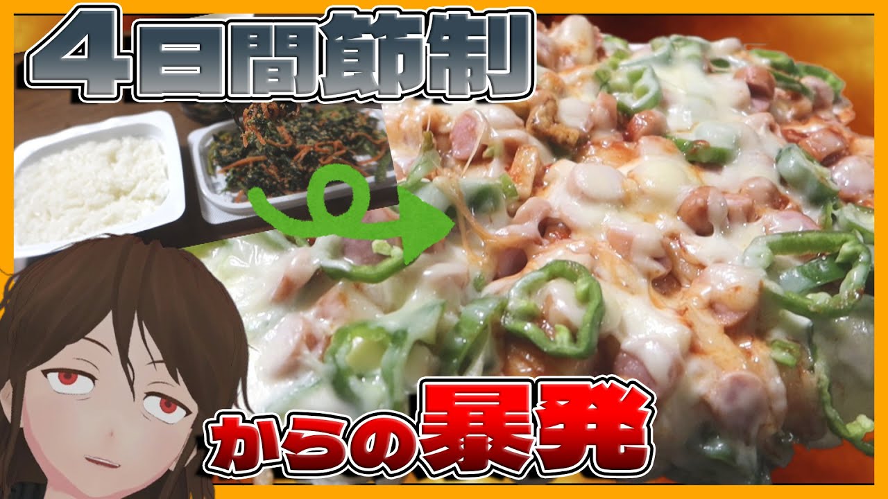 【ドカ食いダイスキ！もちづきさん】4日間粗食→もちピザドカ食いをするとどれだけ至れるのか？【630】