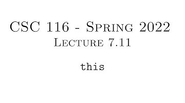 C++ Programming (Spring 2022) - Lecture 7.11 - this
