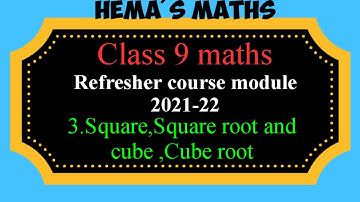 Tn 9th maths refresher course module 2021 22 square and cube