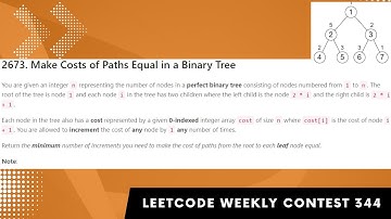 2673. Make Costs of Paths Equal in a Binary Tree| Leetcode | Weekly Contest 344 | Easy DFS Solution