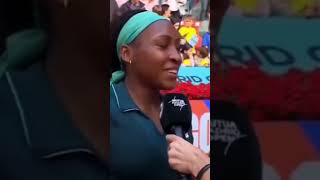 Coco Gauff after beating Leolia Jeanjean in Madrid Open