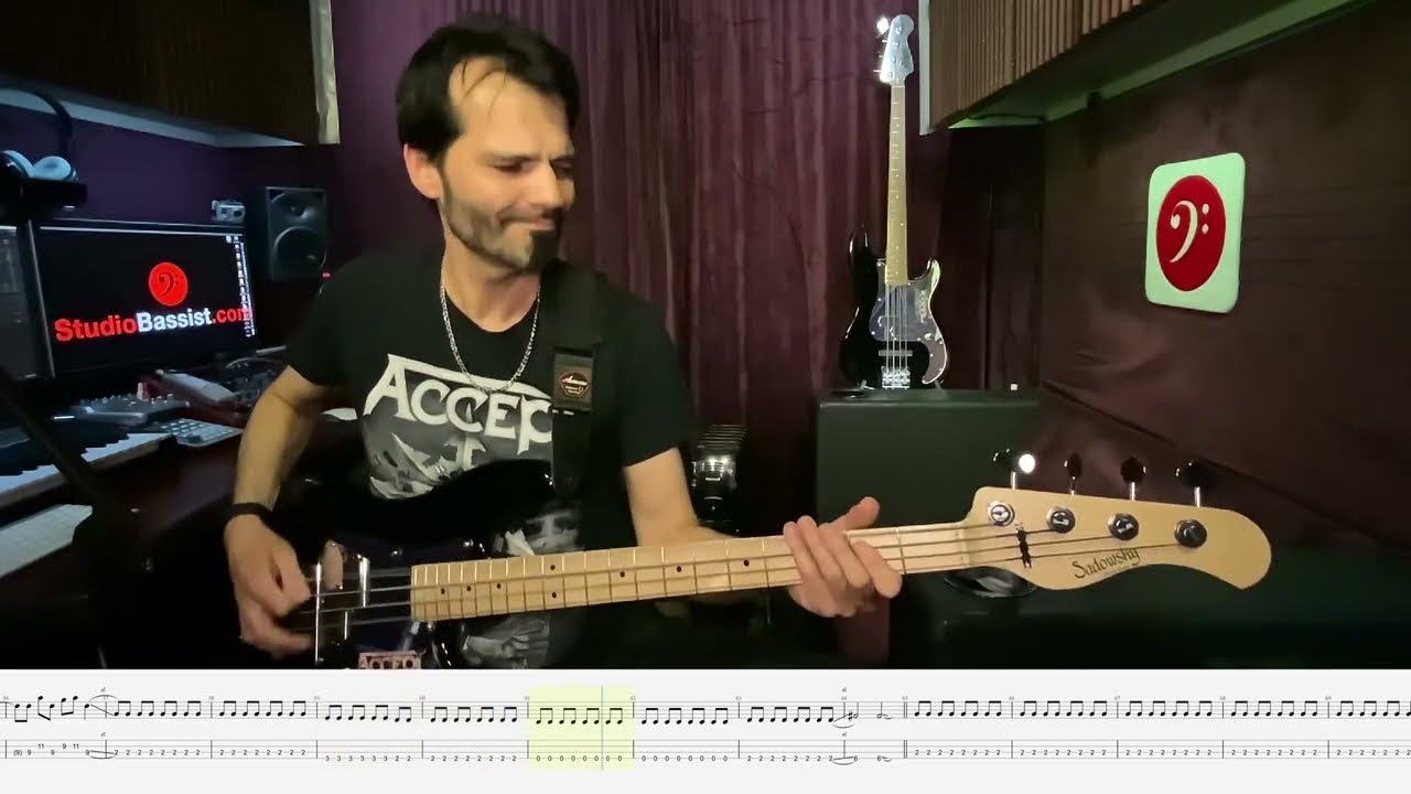 Accept - 04 No One's Master - Bass Play Along Video by Martin Motnik
