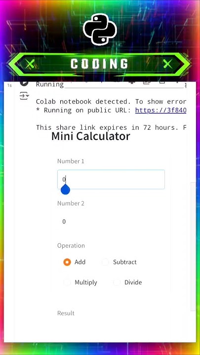 Python Mini Project Using Gradio | Mini Calculator | #python # ... image.