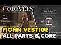 Code vein  toutes les pices et emplacements de base du vestige de fionn