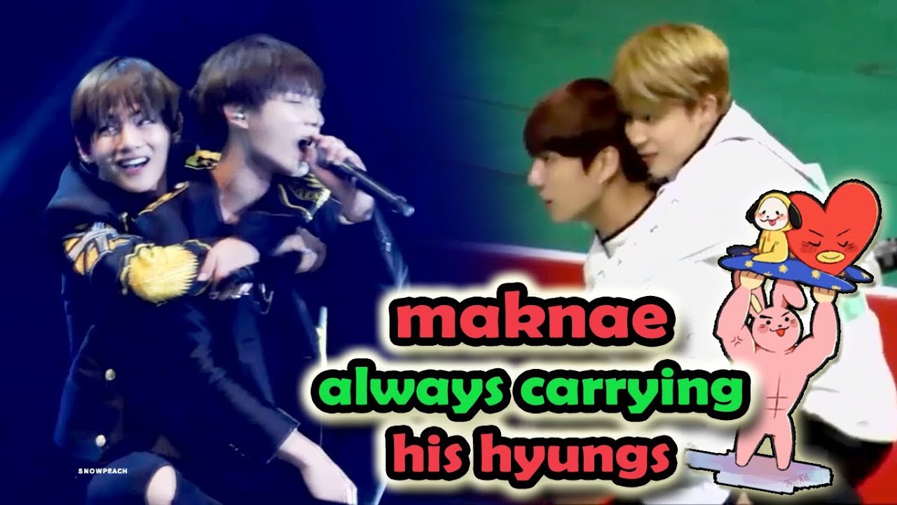 Strong maknae (Jungkook BTS) carrying his hyung