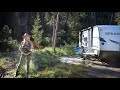 CAMPING ALONE IN THE WOODS Rain and Thunder | Living in a Travel Trailer | Idaho | Van Life