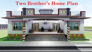 6 bedrooms simple village house plans | beautiful home plan8676877533IFor Two Brother  @My home plan